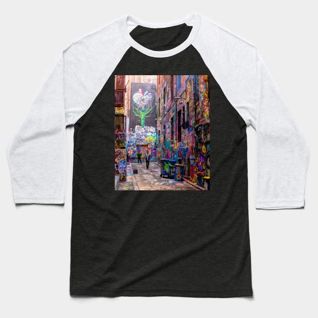 Graffiti Alley Baseball T-Shirt by Memories4you